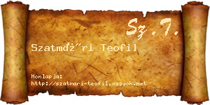 Szatmári Teofil névjegykártya